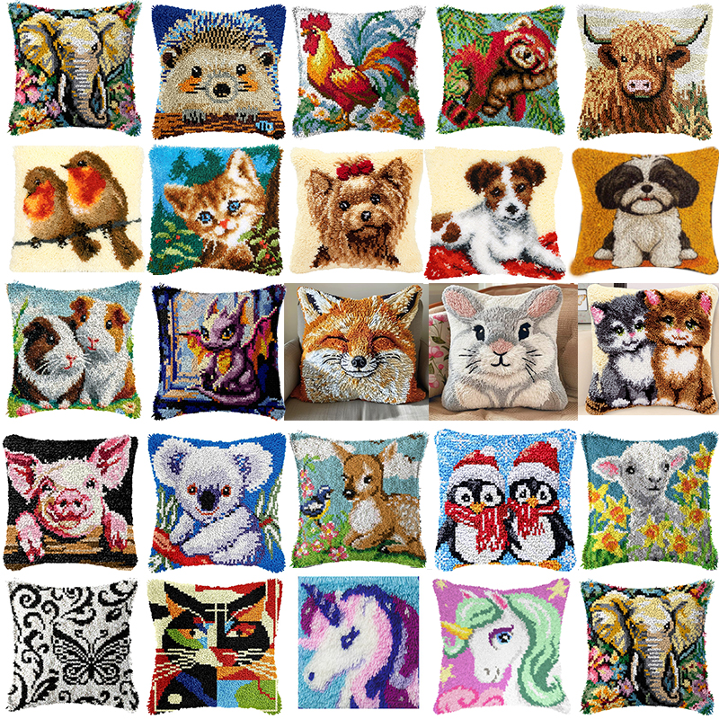 Animal Latch Hook Kit Cute Kno - Printed Embroidery Kit recension och pris