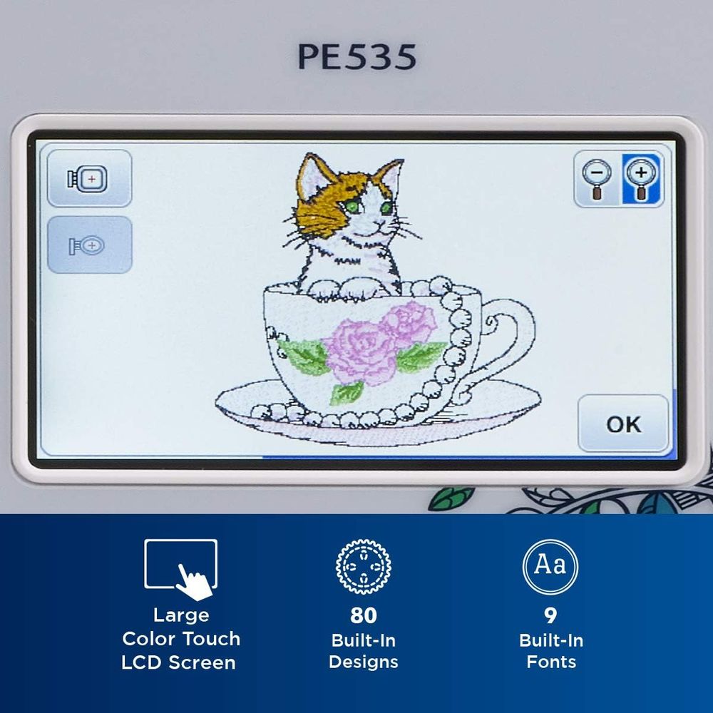 PE535 Embroidery Machine, 80 B - Embroidery Font Free recension och pris