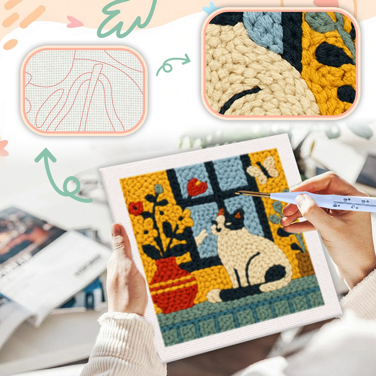 RUOPOTY Framed Colorful Butter - Embroidery Ideas For Bags recension och pris