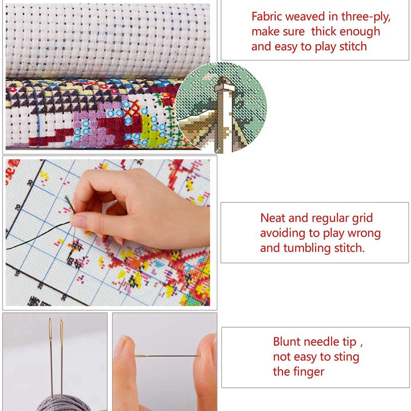 AEE2-Cross Stitch Stamped Kits - Embroidery X Pattern recension och pris